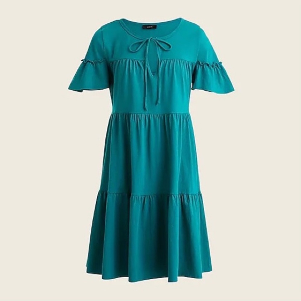 J. CREW Broken-in Jersey Tiered Mini Dress Size Small NWT